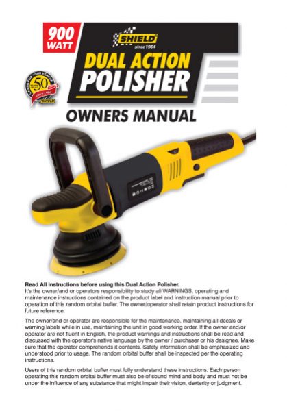 Dual Action Polisher Owners Manual Download